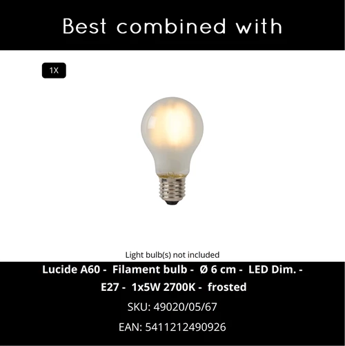Lucide ARUBA - Lantaarnpaal - Ø 25 cm - 1xE27 - IP44 - Roest bruin - CROSSSELL